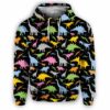 AOPH-U-Ani-ColoPtn-Dino-210809NA10 @ Dinosaur Colorful Pattern-Dinosaur Colorful Pattern All Over Print Hoodie