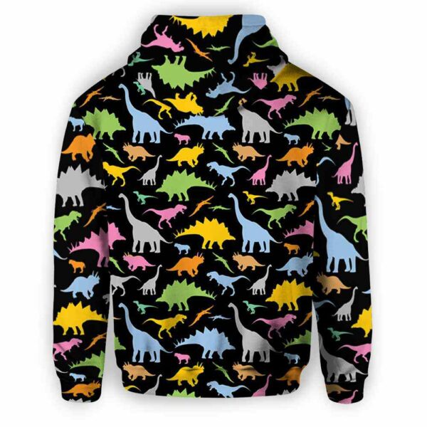 AOPH-U-Ani-ColoPtn-Dino-210809NA10 @ Dinosaur Colorful Pattern-Dinosaur Colorful Pattern All Over Print Hoodie