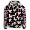 AOPH-U-Ani-PinkSimpHearPtn-Sqrl-210809NA10 @ Squirrel Pink Simple Heart Pattern-Squirrel Pink Heart Pattern All Over Print Hoodie