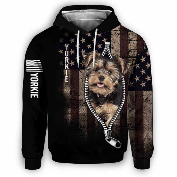AOPH-U-Dog-AmerFlagZipp-Yorkie-210809NA10 @ Yorkie American Flag Zipper-Yorkshire Terrier Usa Flag Zipper All Over Print Hoodie