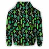 AOPH-U-Hobb-WateCactPtn-Succ-210809NA10 @ Succulent Watercolor Cactus Pattern-Succulent Cactus Plant Pattern All Over Print Hoodie