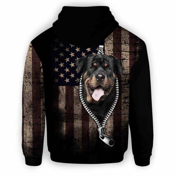 AOPH-U-Dog-AmerFlagZipp-RotWei-210809NA10 @ Rottweiler American Flag Zipper-Rottweiler Usa Flag Zipper All Over Print Hoodie