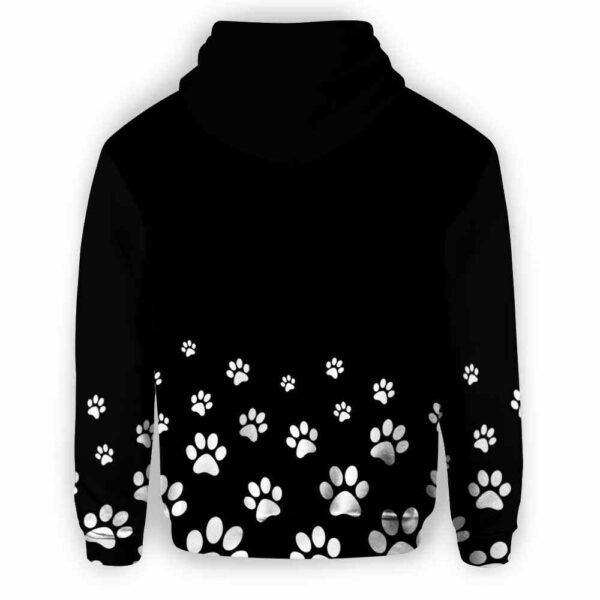 AOPH-U-Job-BlacAndWhitPaw.-Dgrm-210809NA10 @ Dog Groomer Black And White Paw.psd-Dog Groomer Furologist White Paw All Over Print Hoodie