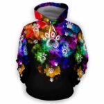 AOPH-U-Job-PawPrinWate-Dgrm-210809NA10 @ Dog Groomer Paw Print Watercolor-Dog Groomer Watercolor Paw Print All Over Print Hoodie