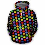 AOPH-U-Hobb-ColoBallPtn-Pklb-210809NA10 @ Pickleball Colorful Ball Pattern-Pickleball Colorful Pickleballs Pattern All Over Print Hoodie