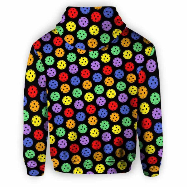 AOPH-U-Hobb-ColoBallPtn-Pklb-210809NA10 @ Pickleball Colorful Ball Pattern-Pickleball Colorful Pickleballs Pattern All Over Print Hoodie