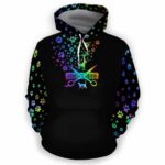 AOPH-U-Job-WateLogo-Dgrm-210809NA10 @ Dog Groomer Watercolor Logo-Dog Groomer Watercolor Grooming Logo All Over Print Hoodie