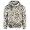 AOPH-U-Hobb-DollPtn-Mny-210809NA10 @ Money Dollar Pattern-Money Dollar Pattern All Over Print Hoodie