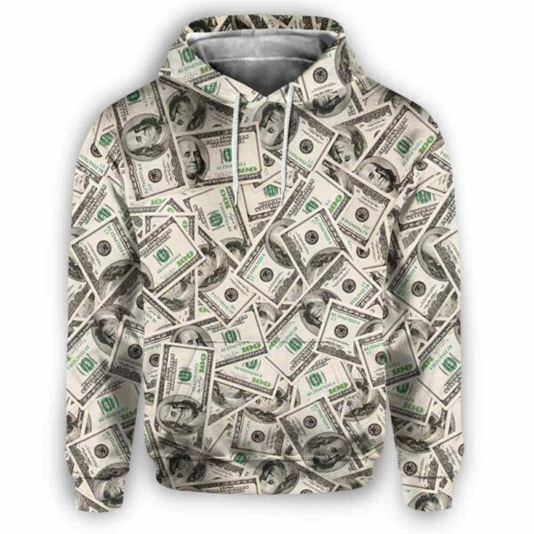 AOPH-U-Hobb-DollPtn-Mny-210809NA10 @ Money Dollar Pattern-Money Dollar Pattern All Over Print Hoodie