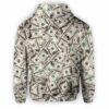 AOPH-U-Hobb-DollPtn-Mny-210809NA10 @ Money Dollar Pattern-Money Dollar Pattern All Over Print Hoodie