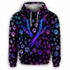 AOPH-U-Job-GlxyPawPtn-Dgrm-210809NA10 @ Dog Groomer Galaxy Paw Pattern-Dog Groomer Blue Purple Scissors And Paws All Over Print Hoodie