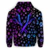 AOPH-U-Job-GlxyPawPtn-Dgrm-210809NA10 @ Dog Groomer Galaxy Paw Pattern-Dog Groomer Blue Purple Scissors And Paws All Over Print Hoodie