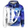 AOPH-U-Awa-BlueGlxyWate-T1d-210809NA10 @ T1d Blue Galaxy Watercolor-T1D Warrior Blue Galaxy All Over Print Hoodie