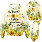 AOPH-U-Job-LoveSunf-T5-210906VY10 @ Math Teacher Love Sunflowers-Math Teacher Sunflower Teach Love Inspire All Over Print Hoodie