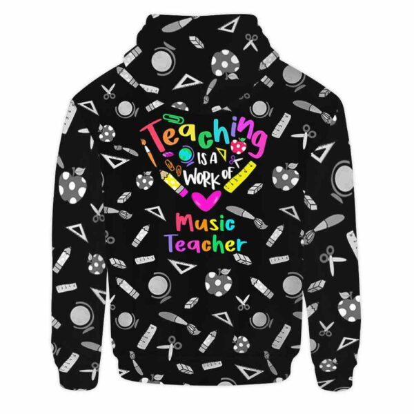 AOPH-U-Job-TeacHear-Mtcer-210906VY10 @ Music Teacher Teaching Heart-Music Teacher Teaching Is Work Of Heart All Over Print Hoodie