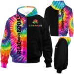 AOPH-U-Job-ReadMoreBook-T11-210908VY10 @ Librarian Read More Books-Librarian Tie Dye Read More Books All Over Print Hoodie