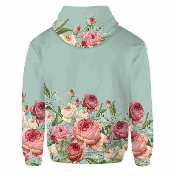 AOPH-U-Ani-GreeFlow-Pig-210908VY10 @ Pig Green Flowers-Pig Pig Flower All Over Print Hoodie