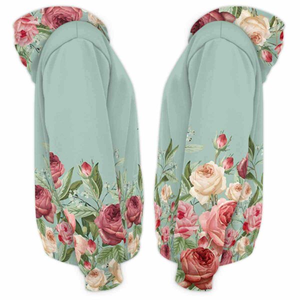 AOPH-U-Ani-GreeFlow-Pig-210908VY10 @ Pig Green Flowers-Pig Pig Flower All Over Print Hoodie