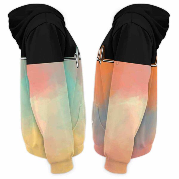 AOPH-U-Job-RetrTeacCustName-Sc14-210928VA10 @ Kindergarten Retro Teacher Custom Name-Kindergarten Heartbeat Retro Custom Name All Over Print Hoodie