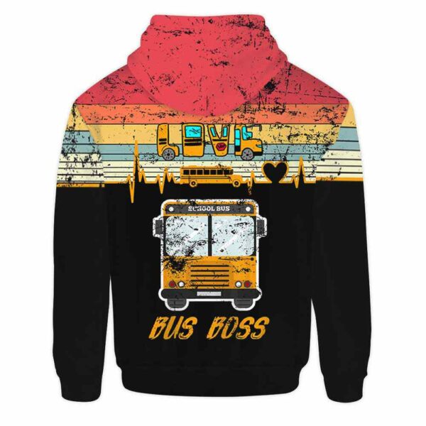 AOPH-U-Job-BusBoss-Sbdr-211001NA10 @ Bus Driver Bus Boss-School Bus Driver Retro Bus Boss All Over Print Hoodie