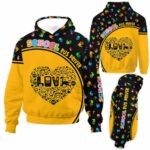 AOPH-U-Job-ColoSchoBus-Sbdr-211001NA10 @ Bus Driver Colorful School Bus-School Bus Driver Heart Love Colorful Hands All Over Print Hoodie