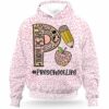 AOPH-U-Job-KindPinkLeop-Sc21-210928VA10 @ Preschool Kindergarten Pink Leopard-Pre School Pink Leopard Preschoollife All Over Print Hoodie