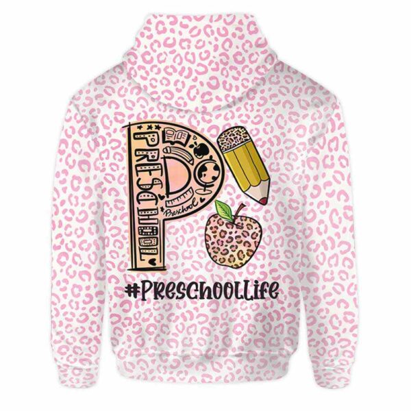 AOPH-U-Job-KindPinkLeop-Sc21-210928VA10 @ Preschool Kindergarten Pink Leopard-Pre School Pink Leopard Preschoollife All Over Print Hoodie