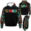 AOPH-U-Job-SchoTool-Tcer-210924NA10 @ Teacher School Tools-Teacher Teacher Tools Pattern All Over Print Hoodie