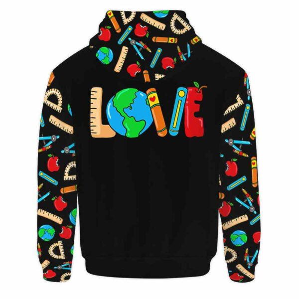 AOPH-U-Job-SchoTool-Tcer-210924NA10 @ Teacher School Tools-Teacher Teacher Tools Pattern All Over Print Hoodie