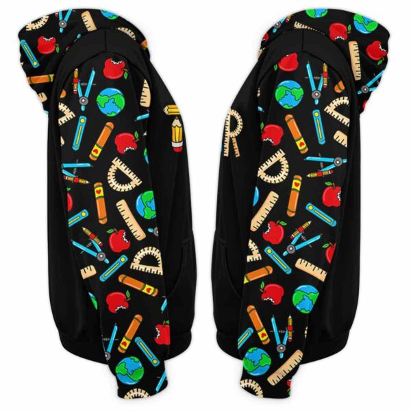 AOPH-U-Job-SchoTool-Tcer-210924NA10 @ Teacher School Tools-Teacher Teacher Tools Pattern All Over Print Hoodie