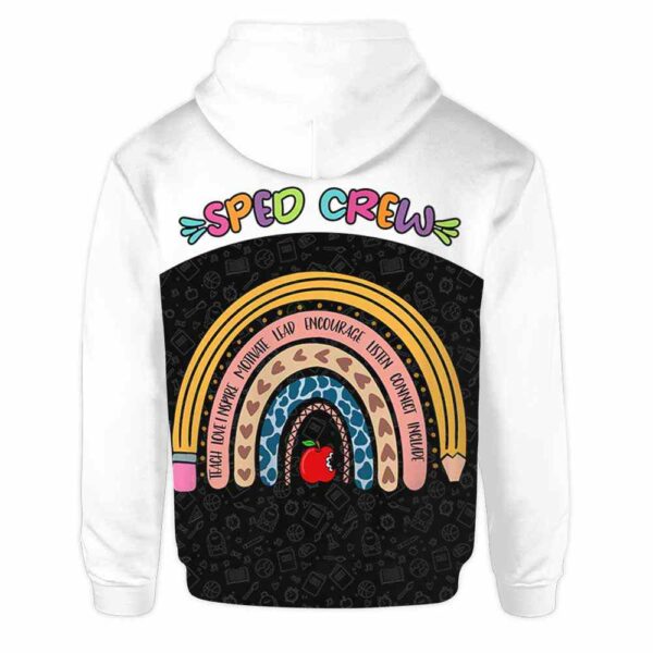AOPH-U-Job-RainSpedCrew-Sped-210928NA10 @ Sped Teacher Rainbow Sped Crew-Sped Teacher Leopard Rainbow Sped Crew All Over Print Hoodie