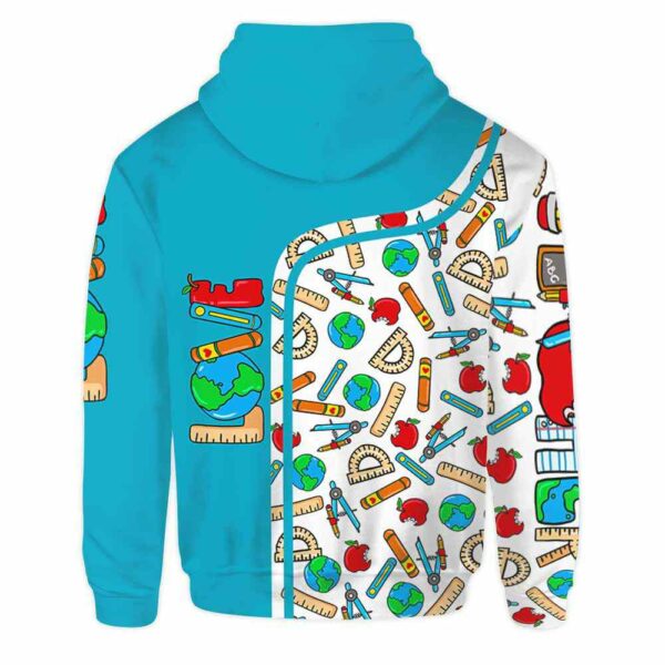 AOPH-U-Job-ToolPtn-Tcer-210924NA10 @ Teacher Tools Pattern-Teacher Teal Teacher Tools Pattern All Over Print Hoodie