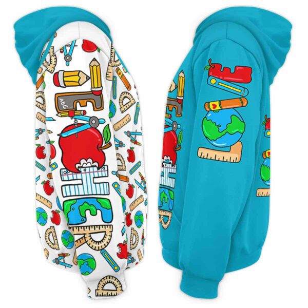 AOPH-U-Job-ToolPtn-Tcer-210924NA10 @ Teacher Tools Pattern-Teacher Teal Teacher Tools Pattern All Over Print Hoodie