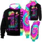 AOPH-U-Job-1stGradTieDye-Sc1-210927NA10 @ 1st Grade Tie Dye-1St Grade Teacher Tie Dye Teacher Life All Over Print Hoodie