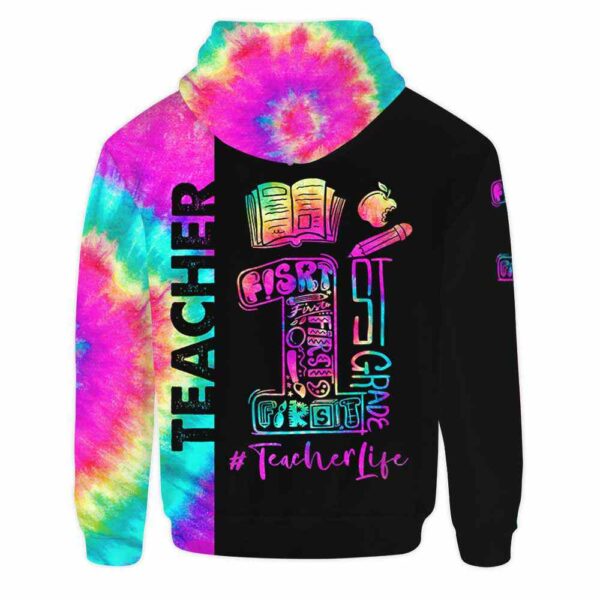 AOPH-U-Job-1stGradTieDye-Sc1-210927NA10 @ 1st Grade Tie Dye-1St Grade Teacher Tie Dye Teacher Life All Over Print Hoodie