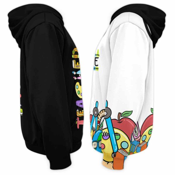 AOPH-U-Job-CustNameCray-Tcer-210925VY10 @ Teacher Custom Name crayon-Teacher Crayon Custom Name All Over Print Hoodie