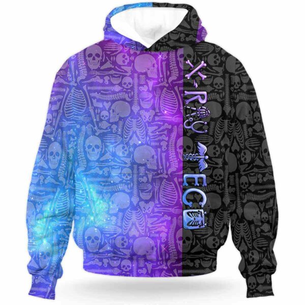 AOPH-U-Nur-GlxyBonePtn-RadTec-210928VA10 @ Xray Tech Galaxy Bones Pattern-Radiology Galaxy Bone Pattern All Over Print Hoodie