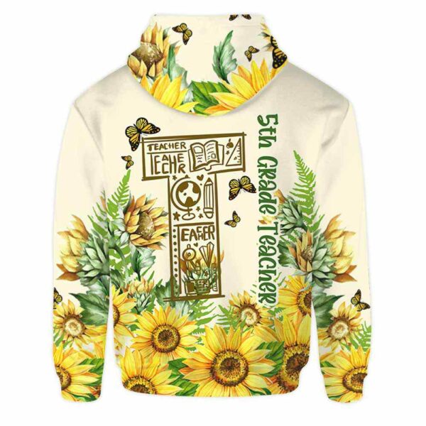 AOPH-W-Job-SflTeac-5Tcer-211001VA10 @ 5th Grade Teacher Sunflower Teacher-5Th Grade Teacher Sunflower Teacher Hoodie