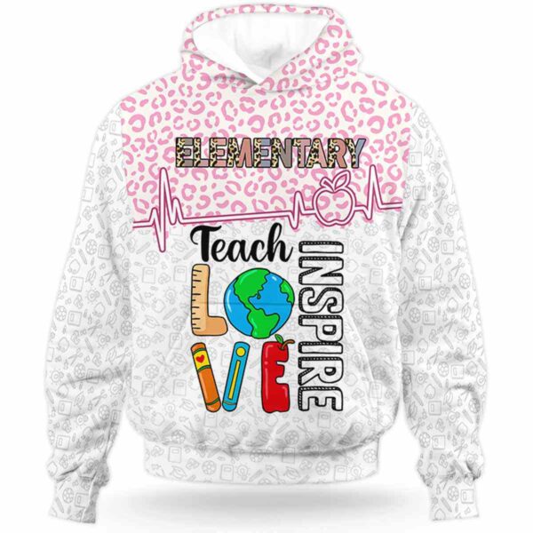 AOPH-U-Job-TeacLoveInspPinkLeop-Sc11-211001VA10 @ Elementary Teach Love Inspire Pink Leopard-Elementary Teach Love Inspire Pink Leopard Hoodie