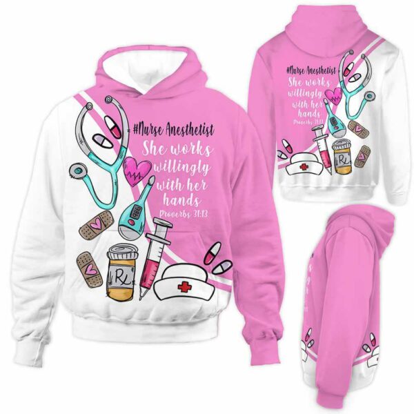 AOPH-U-Nur-PinkDoodTool-N23-211001VA10 @ Nurse Anesthetist Pink Doodle Tools-Nurse Anesthetist Pink Doodle Tools Hoodie