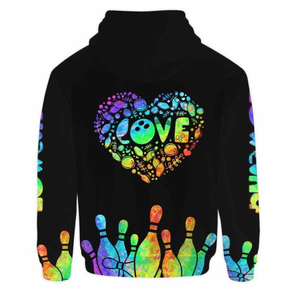 AOPH-U-Hobb-WatePins-Bwl-211006VY10 @ Bowling Watercolor Pins-Bowling Heart Love Rainbow 3D Hoodie