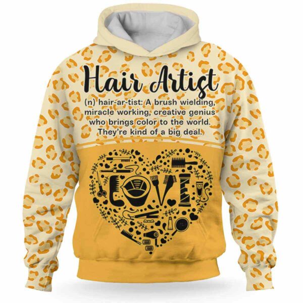 AOPH-U-Job-LeopYellHear-Hsty-211007VY10 @ Hairstylist Leopard Yellow Heart-Hairstylist Heart Love Definition Yellow 3D Hoodie