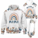 AOPH-U-M-MamaRain-M47-211008NA10 @ Mama Rainbow-Mama Flower Rainbow 3D Hoodie