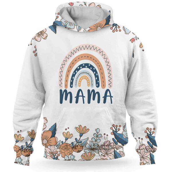 AOPH-U-M-MamaRain-M47-211008NA10 @ Mama Rainbow-Mama Flower Rainbow 3D Hoodie