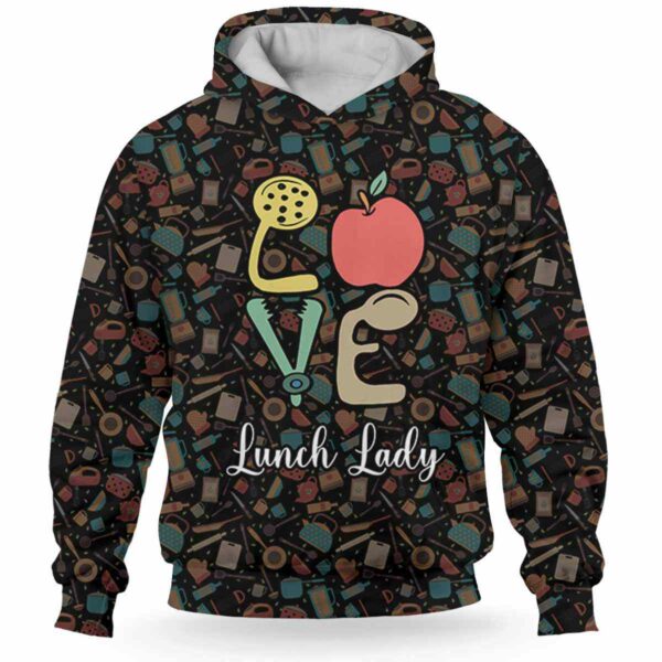 AOPH-U-Job-PtnRetrLove-Llady-211004VY10 @ Lunch Lady Pattern Retro Love-Lunch Lady Retro Love Pattern 3D Hoodie