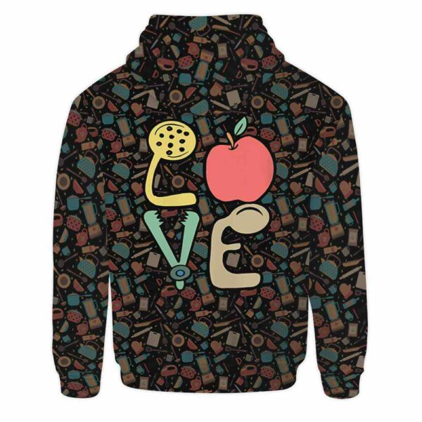 AOPH-U-Job-PtnRetrLove-Llady-211004VY10 @ Lunch Lady Pattern Retro Love-Lunch Lady Retro Love Pattern 3D Hoodie