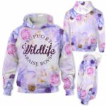 AOPH-U-M-WildBoy-M0-211008NA10 @ Mom Wild Boy-Mom Flower Support Wildlife Raise Boys 3D Hoodie