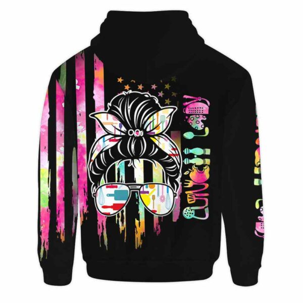 AOPH-U-Job-WateFlag-Llady-211004VY10 @ Lunch Lady Watercolor Flag-Lunch Lady Usa Flag Watercolor 3D Hoodie