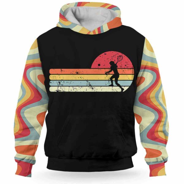 AOPH-U-Hobb-BallLine-Tnis-211011VY10 @ Tennis Ball Line-Tennis Retro Line 3D Hoodie