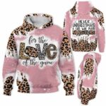 AOPH-U-Hobb-NeveUnde-Hkey-211015NA10 @ Hockey Never Underestimate-Ice Hockey Girl Leopard For The Love Of The Game 3D Hoodie